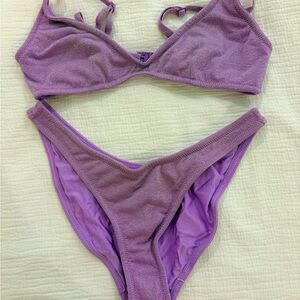 Triangl Swimwear Purple sparkle bikini Set